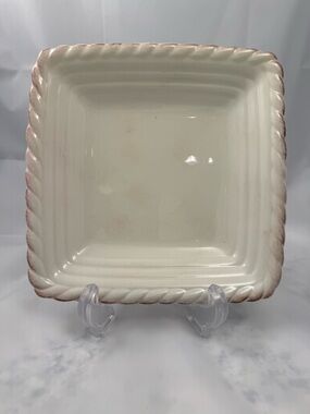 Artimino Tuscan Countryside Antique White  Rope Stoneware 7.5" Square Plate